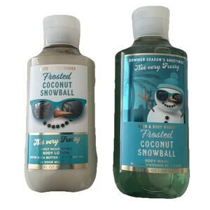 BATH AND BODY WORKS FROSTED COCONUT SNOWBALL BODY LOTION AND BODY WASH